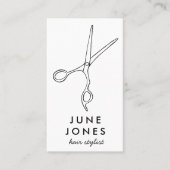 Chic Hair Stylist Scissors Salon Minimal B&W Visitenkarte (Vorderseite)