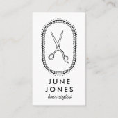Chic Hair Stylist Scissors Salon Minimal Einfach Visitenkarte (Vorderseite)