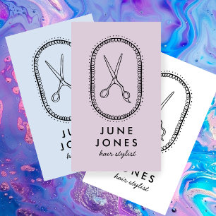Chic Hair Stylist Scissors Salon Minimal Einfach Visitenkarte