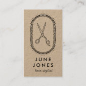 Chic Hair Stylist Scissors Salon Minimal Kraft Visitenkarte (Vorderseite)