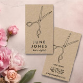 Chic Hair Stylist Scissors Salon Minimal Kraft Visitenkarte