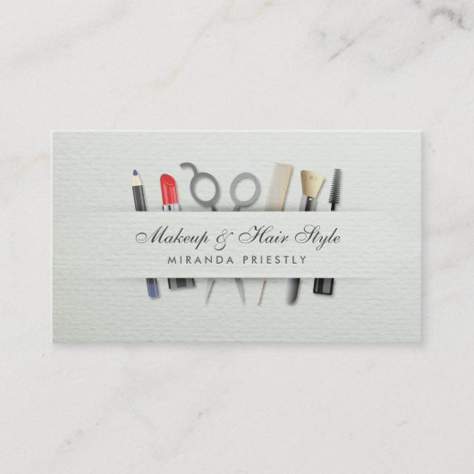 Chic Hair Stylistin und Makeup Artist Paper Textur Visitenkarte (Vorderseite)