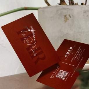 Chic Hairstylist Scissors Minimaler QR Code Visitenkarte