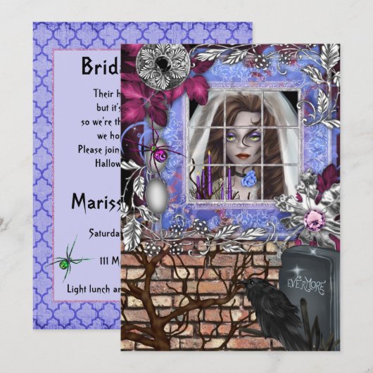 Chic Halloween Bridal Dusche Einladung (Vorne/Hinten)