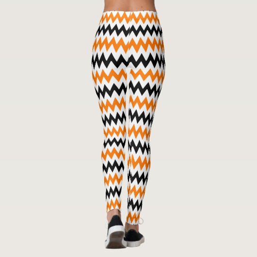 Chic Halloween Orange Black Spooky Hexenkostüm Leggings (Rückseite)