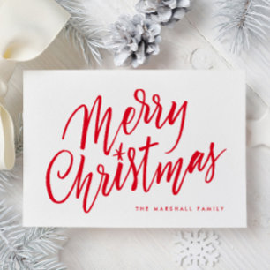 Chic Hand Briefe frohe Weihnachtskarte Dankeskarte