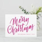 Chic Hand Briefe frohe Weihnachtskarte Feiertagskarte (Stehend Vorderseite)