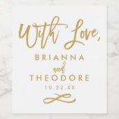 Chic Hand Briefe mit Liebe Gold Weinetikett (Einzelnes Label)