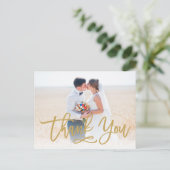 Chic Hand Briefings Hochzeit Vielen Dank Postcard Postkarte (Stehend Vorderseite)