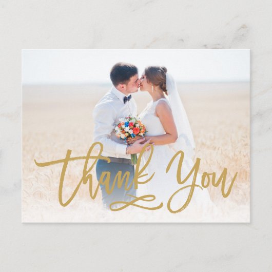 Chic Hand Briefings Hochzeit Vielen Dank Postcard Postkarte (Vorderseite)