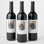 Chic Hand Drawn Bow Trauzeugin Vorschlag Foto Weinetikett (Flaschen)