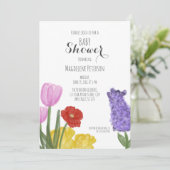 Chic Hand Gezeichnet BläserBaby-Dusche Wasserfarbe Einladung (Stehend Vorderseite)