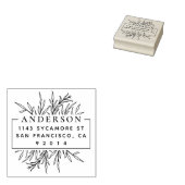 Chic Hand gezeichnet Blätter Name Rücksendeadresse Gummistempel (Stempel)