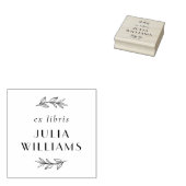 Chic Hand gezeichnet botanische Blätter Ex Libris  Gummistempel (Stempel)