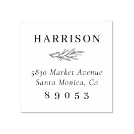 Chic Hand gezeichnet Zweigstellenfamilie Rücksende Gummistempel