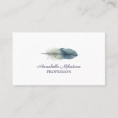 Chic Hand gezogen blauen grauen Wasserfarbenfeder Visitenkarte (Vorderseite)