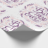 Chic Hand Letted Best Friend je Typografie Geschenkpapier (Ecke)