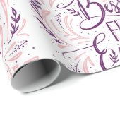 Chic Hand Letted Best Friend je Typografie Geschenkpapier (Rolleneckpunkt)