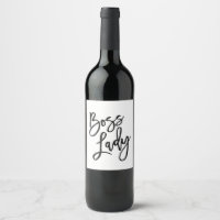 Chic Hand Letted Boss Lady Wine Flasche Etikett