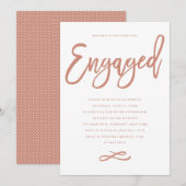 Chic Hand Letted Engagement Party Einladung (Vorne/Hinten)