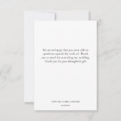 Chic Hand Letted Foto Wedding Dankeskarte (Rückseite)