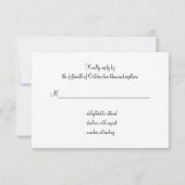 Chic Hand Letted Foto Wedding RSVP Karte (Rückseite)