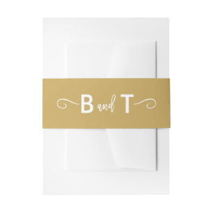 Chic Hand Letted Gold Einladung Bauchband Einladungsbanderole