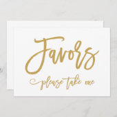 Chic Hand Letted Gold Gastgeschenke Hochzeiten sig Einladung (Vorne/Hinten)