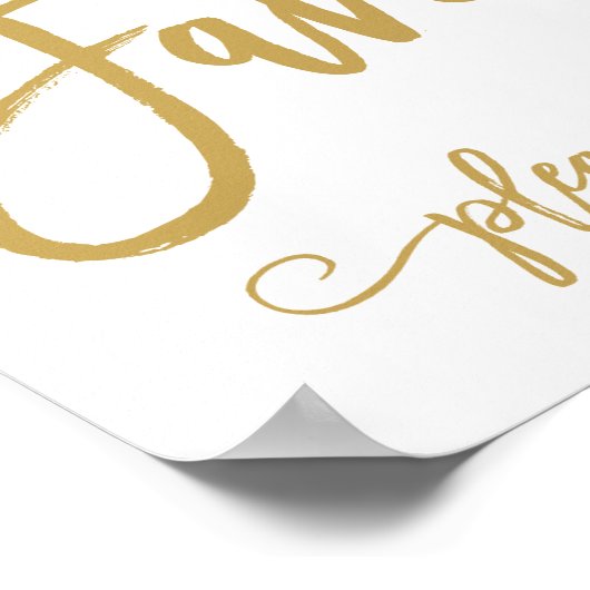 Chic Hand Letted Gold Gastgeschenke Hochzeiten sig Poster (Ecke)