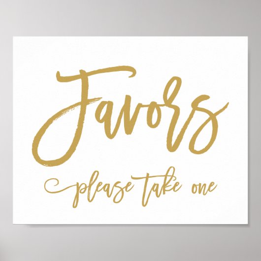 Chic Hand Letted Gold Gastgeschenke Hochzeiten sig Poster (Vorne)