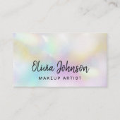 Chic Hand Letted Holographic Opal Business Card Visitenkarte (Vorderseite)