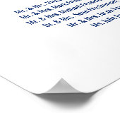 Chic Hand Letted Navy Alphabetical Seekarte Poster (Ecke)