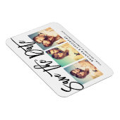 Chic Hand Letted Save the Date Foto Collage Magnet (Rechte Seite)