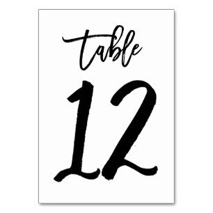 Chic Hand Letted Tischnummer Card Tabelle 12