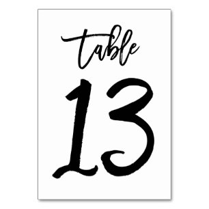 Chic Hand Letted Tischnummer Card   Tabelle 13