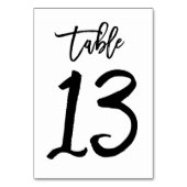 Chic Hand Letted Tischnummer Card | Tabelle 13 (Rückseite)