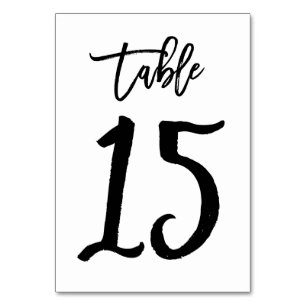 Chic Hand Letted Tischnummer Card   Tabelle 15