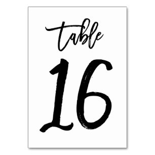 Chic Hand Letted Tischnummer Card Tabelle 16
