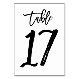 Chic Hand Letted Tischnummer Card Tabelle 17