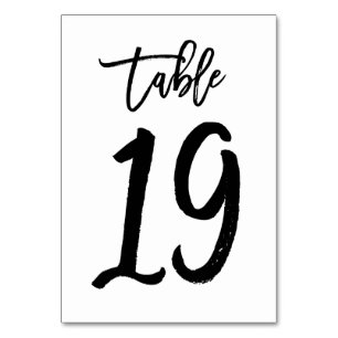 Chic Hand Letted Tischnummer Card   Tabelle 19