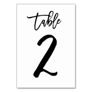 Chic Hand Letted Tischnummer Card   Tabelle 2