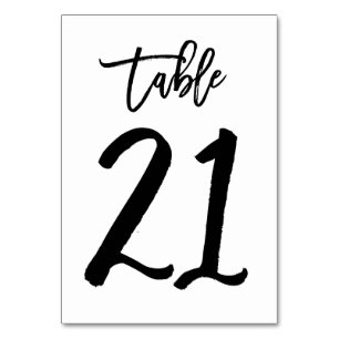Chic Hand Letted Tischnummer Card   Tabelle 21