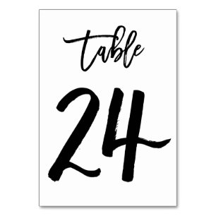 Chic Hand Letted Tischnummer Card Tabelle 24