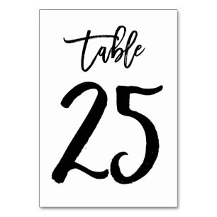 Chic Hand Letted Tischnummer Card   Tabelle 25