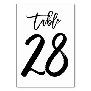 Chic Hand Letted Tischnummer Card   Tabelle 28