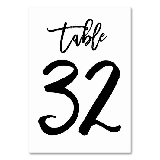 Chic Hand Letted Tischnummer Card | Tabelle 32 (Vorderseite)