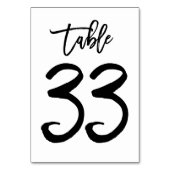 Chic Hand Letted Tischnummer Card | Tabelle 33 (Rückseite)