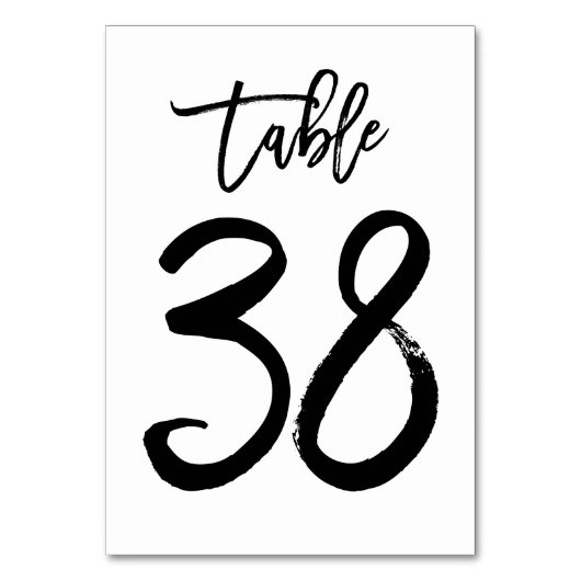 Chic Hand Letted Tischnummer Card | Tabelle 38 (Vorderseite)