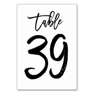 Chic Hand Letted Tischnummer Card   Tabelle 39