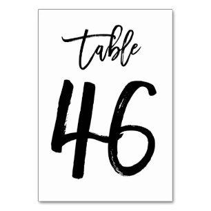 Chic Hand Letted Tischnummer Card   Tabelle 46